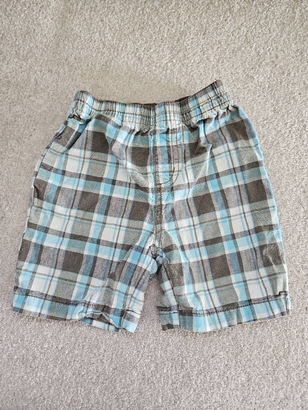 Cherokee Plaid Baby Shorts in Teal and Brown